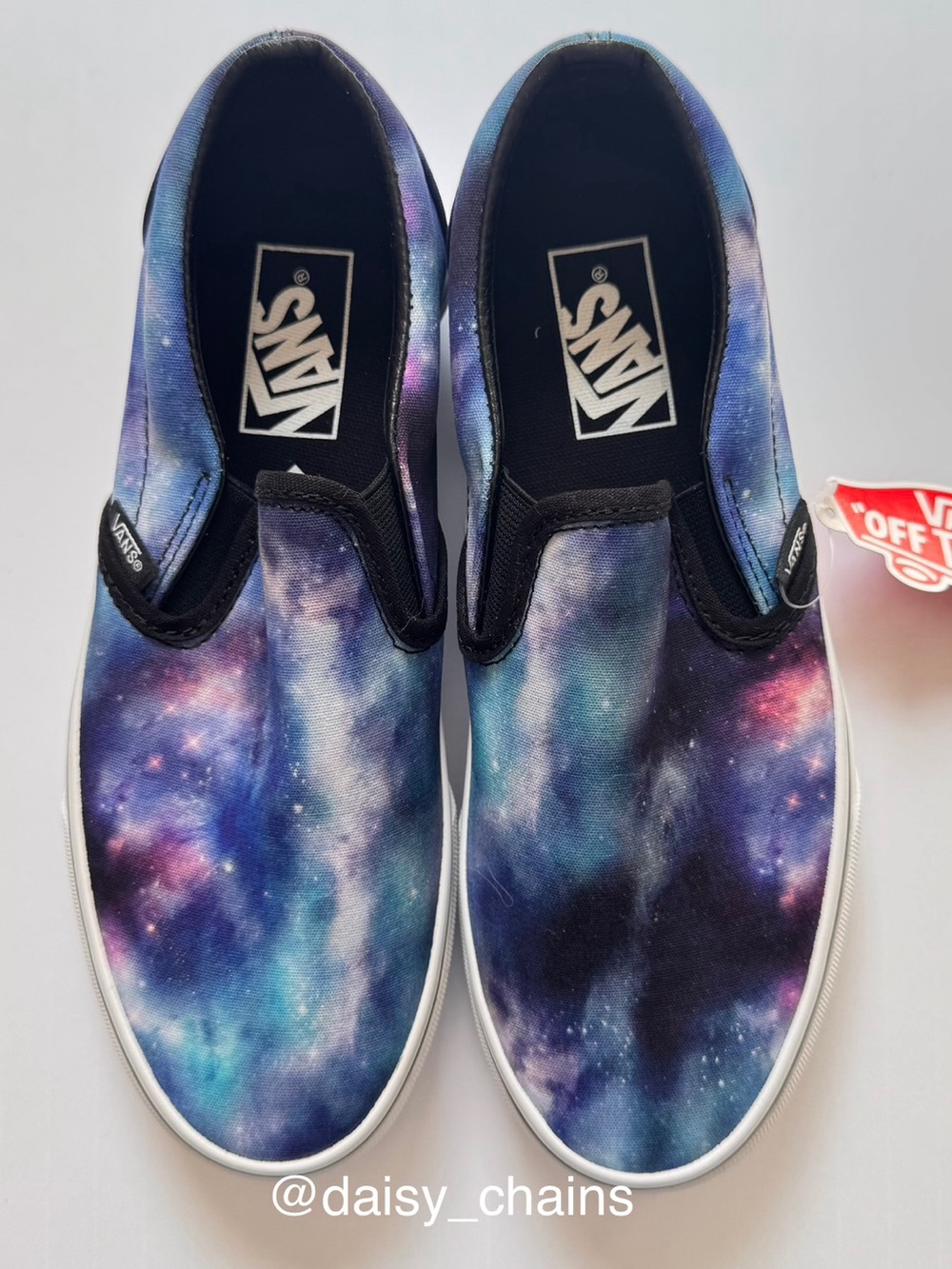 M 6.5/W 8 Vans Galaxy Print Classic Slip-On Sneakers